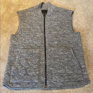 Banana Republic Grey Quilted Cotton Polyester Vest Gilet w Pockets Size SMALL